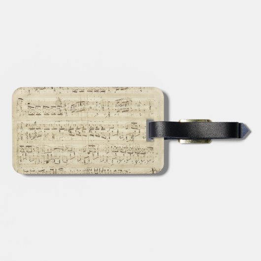 Étiquette À Bagage Old Music Notes (Dos horizontal)