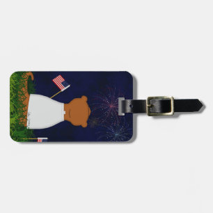 Étiquette À Bagage Oliver Le Otter Regarde Les Feux D'Oeuvre