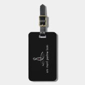 Étiquette À Bagage Om Mani Padme Hum - Blanc Style Fancy (Devant Vertical)