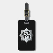 Étiquette À Bagage OM Symbole Lotus Spiritualité Yoga Crest (Devant Vertical)