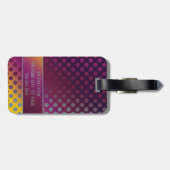 Étiquette À Bagage Ombre Passion Fruit Pois, Monogramme (Dos horizontal)