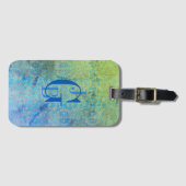 Étiquette À Bagage Ombre verte bleue (Devant Horizontal)