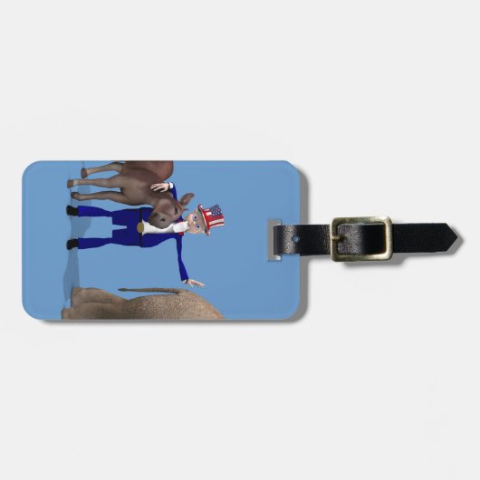 Étiquette À Bagage Oncle Sam aime les ânes (Devant horizontal)