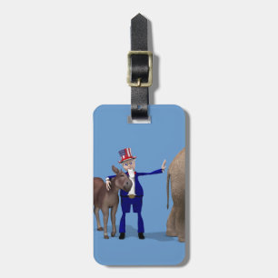 Étiquette À Bagage Oncle Sam aime les ânes