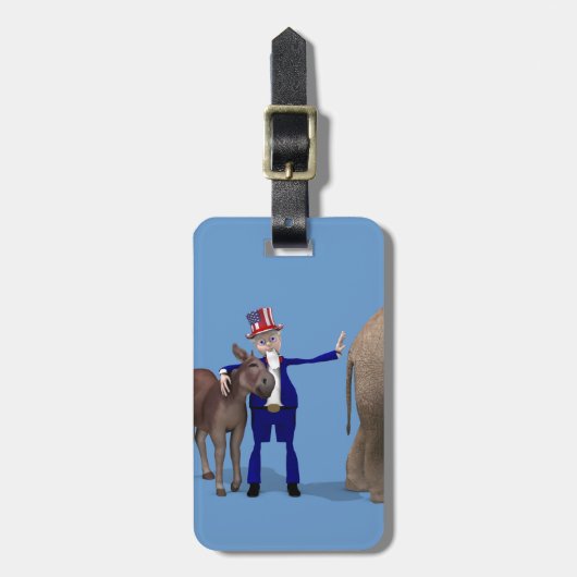Étiquette À Bagage Oncle Sam aime les ânes (Devant Vertical)