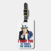 Étiquette À Bagage Oncle Sam - Je Veux Que Vous Voyagiez (Devant Vertical)