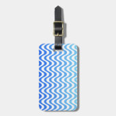 Étiquette À Bagage Ondes bleues dégradantes (Devant Vertical)