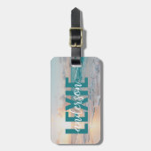 Étiquette À Bagage Ondes océaniques Turquoise Sunset personnalisées (Devant Vertical)
