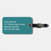 Étiquette À Bagage Ondes océaniques Turquoise Sunset personnalisées (Dos horizontal)