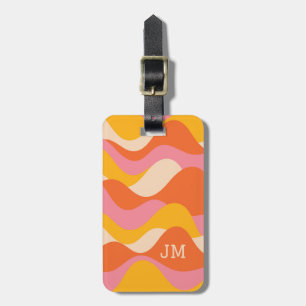 Étiquette À Bagage Ondes orageuses de style rétro