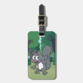 Étiquette À Bagage Ondulation grise d'écureuil de Rick | de garde (Devant Vertical)