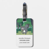 Étiquette À Bagage Ondulation grise d'écureuil de Rick | de garde (Dos Vertical)