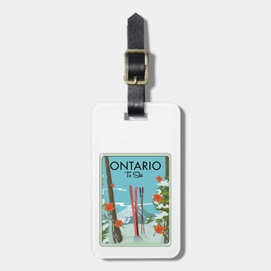 Étiquette À Bagage Ontario À Ski (Devant Vertical)