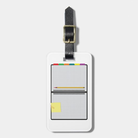 Étiquette À Bagage Open Graph Paper Notebook with Pencil (Devant Vertical)