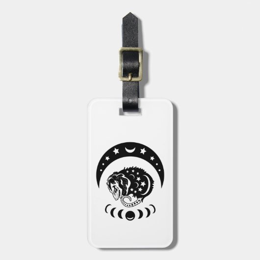 Étiquette À Bagage Opossum Cute Witchy (Devant Vertical)