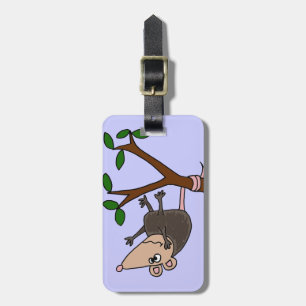 Étiquette À Bagage Opossum humoristique balançant de l'arbre