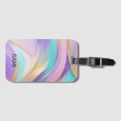 Étiquette À Bagage Or Abstrait rose Lilac Turquoise (Devant Horizontal)