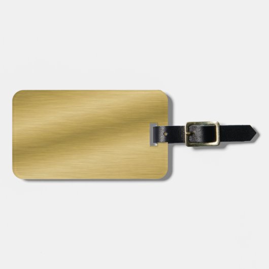 Étiquette À Bagage Or brossé élégant (Devant horizontal)