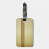 Étiquette À Bagage Or brossé - Nom personnalisé (Dos Vertical)