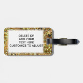 Étiquette À Bagage Or élégant bling (Dos horizontal)