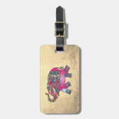 Étiquette À Bagage Or élégant, Eléphant Paisley - Personnalisé (Devant Vertical)