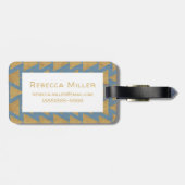 Étiquette À Bagage Or extérieur d'étape | de Geo et motif bleu (Dos horizontal)