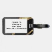 Étiquette À Bagage Or fleur de lys sur le noir (Dos horizontal)