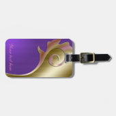 Étiquette À Bagage Or métallique et étiquette pourpre de bagage (Devant horizontal)
