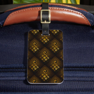 Étiquette À Bagage Or Moderne Boho Élégant Motif d'Art Abstrait #502