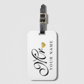 Étiquette À Bagage Or personnalisé M. Groom Mari Nouveaux mariés (Devant Vertical)