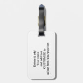 Étiquette À Bagage Or pourpre et monogramme noir (Dos Vertical)