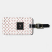 Étiquette À Bagage Or rose et étiquette blanche de bagage de (Devant horizontal)