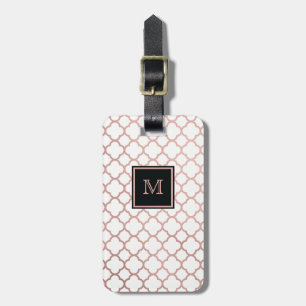 Étiquette À Bagage Or rose et étiquette blanche de bagage de