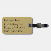 Étiquette À Bagage Or usiné (Dos horizontal)
