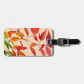 Étiquette À Bagage Orange Autumn laisse l'aquarelle originale (Devant horizontal)