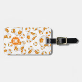 Étiquette À Bagage orange blanc de l'équipe de football couleurs mono (Devant horizontal)