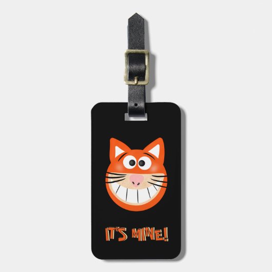 Étiquette À Bagage Orange cat (Devant Vertical)