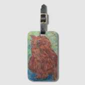 Étiquette À Bagage Orange Chat Travel (Devant Vertical)