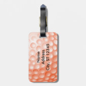 Étiquette À Bagage Orange du tee de golf | (Dos Vertical)