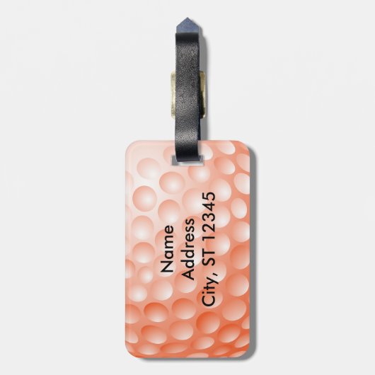 Étiquette À Bagage Orange du tee de golf | (Dos Vertical)