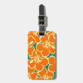 Étiquette À Bagage Orange Hawaiian Hibiscus Fleurs (Devant Vertical)