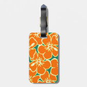 Étiquette À Bagage Orange Hawaiian Hibiscus Fleurs (Dos Vertical)