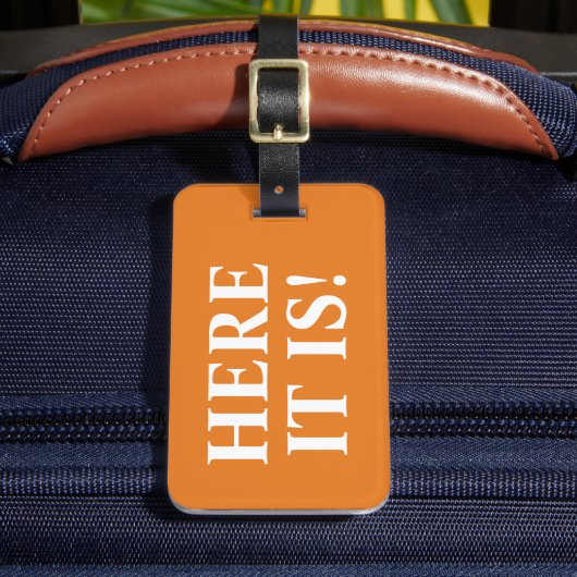 Étiquette À Bagage Orange Ici c'est drôle (Insitu Rectoal 2)