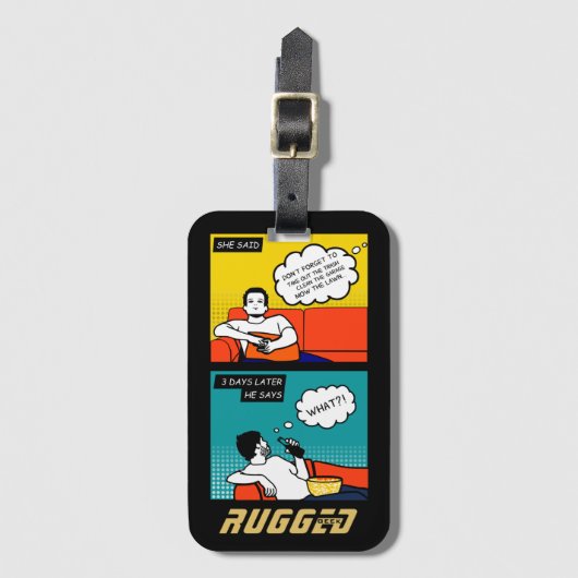 Étiquette À Bagage orange jaune bleu miel Do Rugged Geek Comics (Devant Vertical)