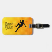 Étiquette À Bagage Orange Jaune Courant (Devant horizontal)