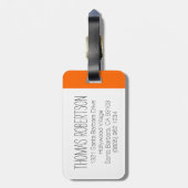 Étiquette À Bagage Orange Long-courrier Passager plus de bagages de n (Dos Vertical)