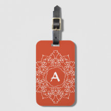 Orange Mandala Monogramme moderne minimaliste pers
