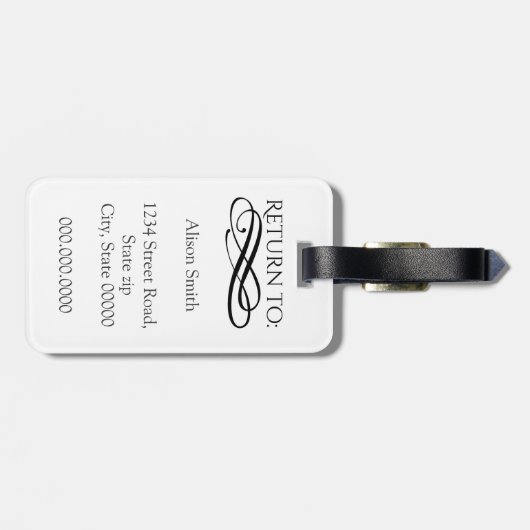 Étiquette À Bagage Orange Mr et Mrs (Dos horizontal)