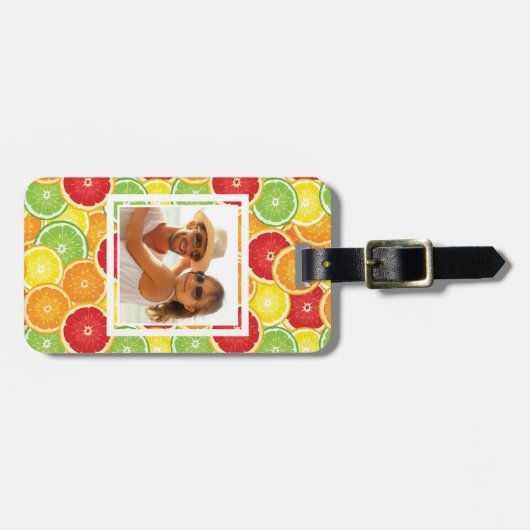 Étiquette À Bagage Orange, pamplemousse, citron et citron| Ajouter vo (Devant horizontal)