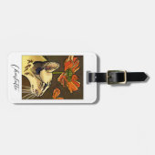 Étiquette À Bagage Orange pavot Oriental Chat Personnalisé (Devant horizontal)